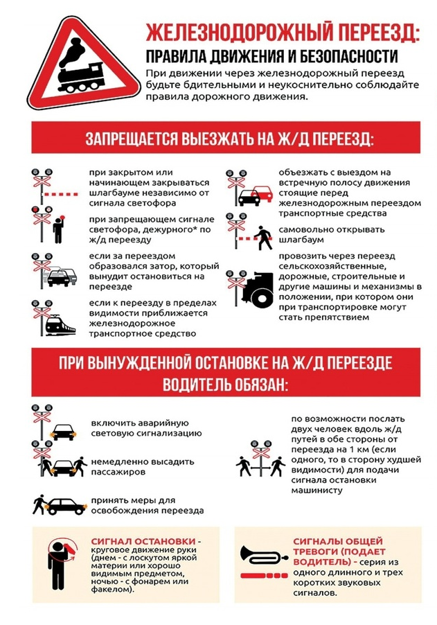 Правила безопасности на железнодорожном переезде